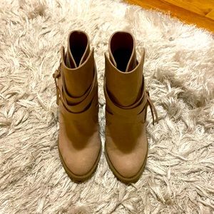 Shoedazzle Beige Booties